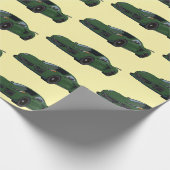 Donkergroene C8 Corvette Sports Car Hand getekend Cadeaupapier (Hoek)