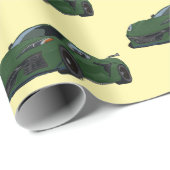 Donkergroene C8 Corvette Sports Car Hand getekend Cadeaupapier (Rol Hoek)