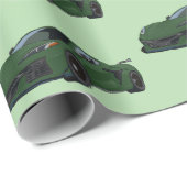 Donkergroene C8 Corvette Sports Car Hand getekend Cadeaupapier (Rol Hoek)