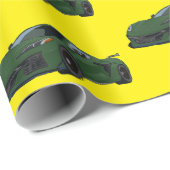 Donkergroene C8 Corvette Sports Car Hand getekend Cadeaupapier (Rol Hoek)