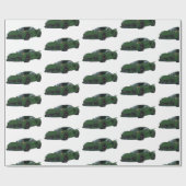 Donkergroene C8 Corvette Sports Car Hand getekend Cadeaupapier (Vlak)