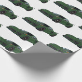 Donkergroene C8 Corvette Sports Car Hand getekend Cadeaupapier (Hoek)