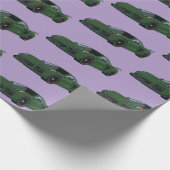 Donkergroene C8 Corvette Sports Car Hand getekend Cadeaupapier (Hoek)