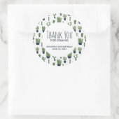 Donkergroene cactus patroon Verjaardag dank u Ronde Sticker (Tas)