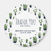 Donkergroene cactus Pattern Rustic Birthday Magneet (Voorkant)