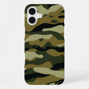 Donkergroene Camo iPhone 16 Plus Hoesje