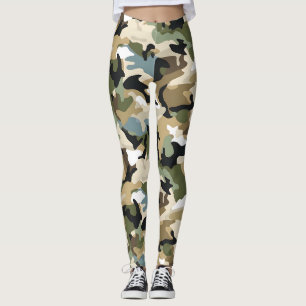 Donkergroene camouflage leggings