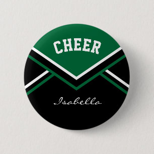Donkergroene Cheerleader Ronde Button 5,7 Cm