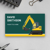 Donkergroene constructie Bulldozer graafmachine Visitekaartje