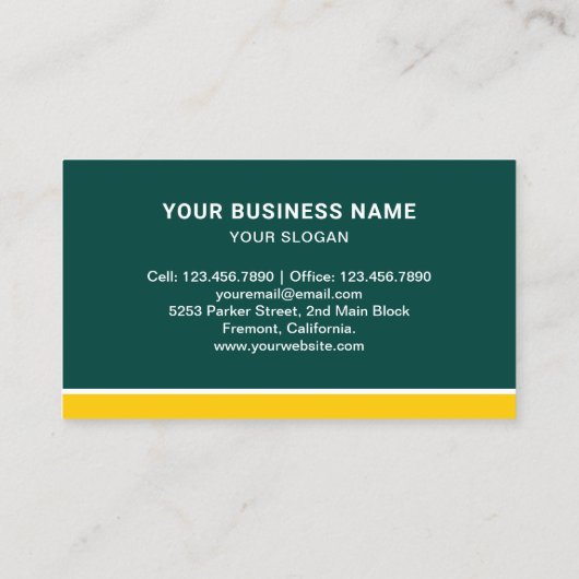 Donkergroene constructie Bulldozer graafmachine Visitekaartje (Achterkant)