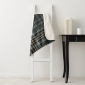 Donkergroene Crème Plaid Sherpa Deken (In situ)