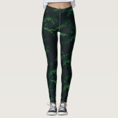 Donkergroene dennen tak leggings (Voorkant)
