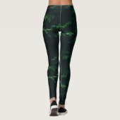 Donkergroene dennen tak leggings (Achterkant)