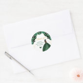 Donkergroene Donkere Huid Prinses Sweet Sixteen Ronde Sticker (Envelop)