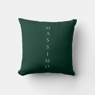 Donkergroene effen elegante casual eigen naam kussen