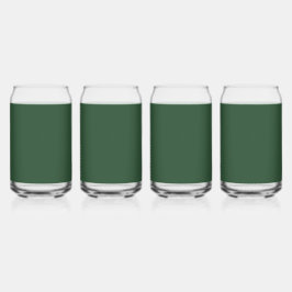 Donkergroene effen kleur blikvorm glas