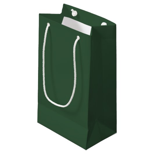 Donkergroene effen kleur klein cadeauzakje (Voorkant Gekanteld)