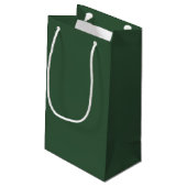 Donkergroene effen kleur klein cadeauzakje (Achterkant Gekanteld)