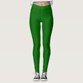 Donkergroene effen kleur leggings