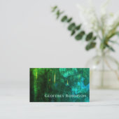 Donkergroene elegante Abstracte interieurontwerper Visitekaartje (Staand voorkant)