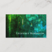 Donkergroene elegante Abstracte interieurontwerper Visitekaartje (Voorkant)