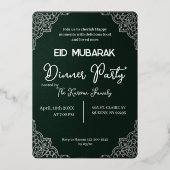 Donkergroene elegante EID MUBARAK uitnodiging (Voorkant)