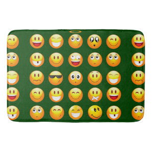 Donkergroene emoji badmat badmat