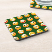 donkergroene emoji bier onderzetter (Linkerzijde)