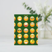 donkergroene emoji briefkaart (Staand voorkant)