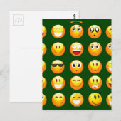 donkergroene emoji briefkaart (Voorkant / Achterkant)