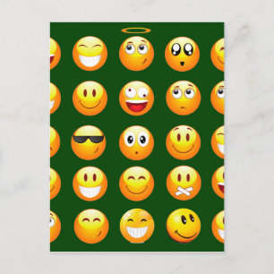 donkergroene emoji briefkaart