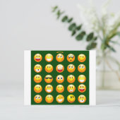 donkergroene emoji briefkaart (Staand voorkant)