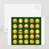 donkergroene emoji briefkaart (Voorkant / Achterkant)