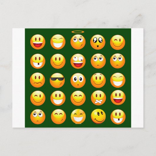 donkergroene emoji briefkaart (Voorkant)