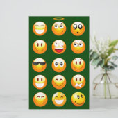 donkergroene emoji briefpapier (Staand voorkant)