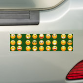 donkergroene emoji bumpersticker (Op auto)