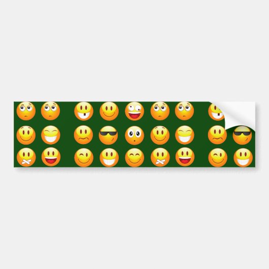 donkergroene emoji bumpersticker (Voorkant)