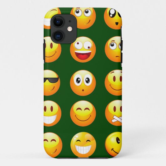 donkergroene emoji Case-Mate iPhone case (Achterkant)