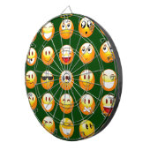 donkergroene emoji dartbord (Voorkant Rechts)