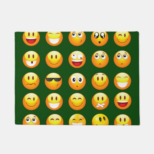 donkergroene emoji doormat deurmat (Voorkant)