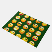 donkergroene emoji doormat deurmat (Schuin)