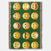 donkergroene emoji goot deken (Voorkant Verticaal)