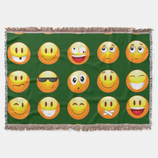 donkergroene emoji goot deken (Voorkant)