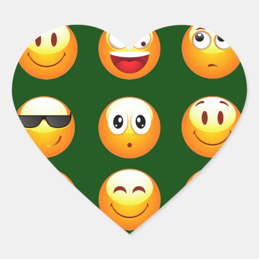 donkergroene emoji hart sticker (Voorkant)