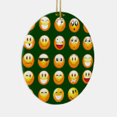 donkergroene emoji keramisch ornament (Rechts)
