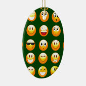 donkergroene emoji keramisch ornament (Rechts)