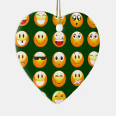 donkergroene emoji keramisch ornament (Rechts)