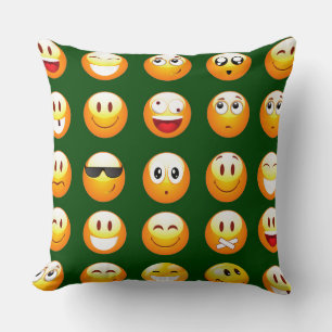 donkergroene emoji kussen