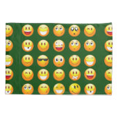 donkergroene emoji kussen hoesjes kussensloop (Achterkant-Links)
