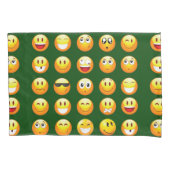 donkergroene emoji kussen hoesjes kussensloop (Voorkant-Links)